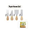 Cheese Knife Set 4pcs Peynir Bıçak Seti Ahşap Bambu Saplı Bx40