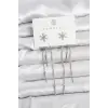 Çiçek Model Gümüş Pirinç Sallantılı Kadın Küpe