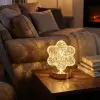 Çiçek Model Kristal Led Masa Lambası – Dokunmatik, 3 Renk Işık Modlu, Şarjlı Mini Dekoratif Gece Lambası Bx40