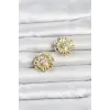 Çiçek Model Zirkon Taşlı Düğme veya Manşet Broşu 5886