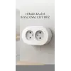 Çift Girişli Beyaz Sıva Üstü Modern Duvar Prizi