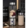 Çift Hazneli Cam Blender USB Şarjlı Smoothie ve Buz Kırıcı Blender