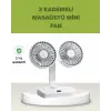 Çift Kafalı Masaüstü ve Duvar Tipi Sessiz USB Şarjlı Fan