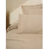 Çift Kişilik Jakarlı Saten Nev Takımı Flo Bej