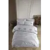 Çift Kişilik Poplin Premium Nakışlı Nev Azra Gri