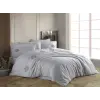Çift Kişilik Poplin Premium Nakışlı Nev Azra Gri