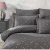 Çift Kişilik Poplin Premium Nakışlı Nev Spring Gri