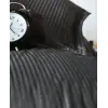 Çift Kişilik Saten Nev Takımı Elegante Stripe Siyah