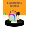 Çift Mikrofonlu Kompakt Karaoke Hoparlör – Uzun Pil Ömrü