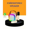 Çift Mikrofonlu Kompakt Karaoke Hoparlör – Uzun Pil Ömrü