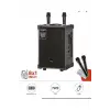 Çift mikrofonlu radyo bluetooth SD USB taşınabilir şarjlı siyah hoparlör 5 saat dinleme