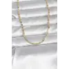 CM 14K Gold Renk Çizgi Lazer Model 60 cm Kadın Kolye