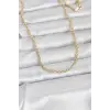 CM 14K Gold Renk Halka Zincir Model 60 cm Kadın Kolye