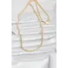 CM 14K Gold Renk Halka Zincir Model 60 cm Kadın Kolye