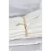CM 14K Gold Renk Lazerli Halka Model Kadın Bileklik 5886