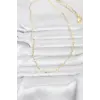 CM 14K Gold Renk Lazerli Zincir Model 60 cm Kadın Kolye