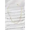 CM 14K Gold Renk Lazerli Zincir Model Kadın Kolye