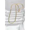 CM 14K Gold Renk Yassı Ezme Zincir Model 60 cm Kadın Kolye