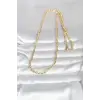 CM 14K Gold Renk Yassı Oval Zincirli Model 60 cm Kadın Kolye 5886