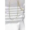 CM 14K Gold Renk Yassı Zincir Model 60 cm Kadın Kolye