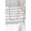 CM 14K Gold Renk Yassı Zincir Model 60 cm Kadın Kolye 5886