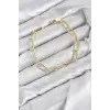 CM Ataş Zincir Model Gold Renk Pirinç Kadın Bileklik