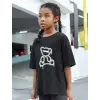 Çocuk Unisex Baskılı T-Shirt - Siyah