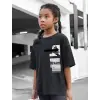 Çocuk Unisex Baskılı T-Shirt - Siyah