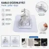 Çok Amaçlı Kıskaçlı Yapışkanlı Kablo ve Mop Tutucu