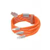 Çoklu Şarj Kablosu USB Type-C İOS Uyumlu 120W Hızlı Şarj Kablosu