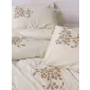 Cotton Keten Çift Kişilik Nev Takımı Kaneli
