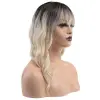 Daalı Kısa Perçemli Fiber Sen Peruk / Kahve / Platin Ombreli