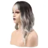 Daalı Kısa Perçemli Fiber Sen Peruk / Ombre ve Röfleli