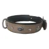 Deri Doğal Taşlı Köpek Boyun Tasması 28-33 cm X-Small Taba