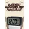 Dijital Masa Saati Termometreli Takvim Çalar Saat Led Ekran Pilli