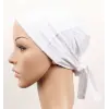 Dikişsiz Bağlamalı Tesettür Bone - Bağlamalı Bandana Beyaz