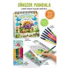 Dinozor Mandala - 6 Renk Keçeli Kalem ve 75 Adet Çıkartma Hediyeli 3+