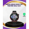 Dokunmatik Akıllı Saat Kablosuz Şarj AMOLED Ekran