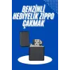 Doldurulabilir Siyah Benzinli Çakmak Metalik