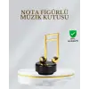 Dönen Nota Figürlü Müzik Box Işıltılı Dekoratif Tasarım