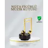 Dönen Nota Figürlü Müzik Box Işıltılı Dekoratif Tasarım