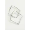 Dörtgen Halka Küpe 6 cm