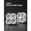 Duvar Tipi 4 Çıkışlı Priz Çoğaltıcı Kablosuz Kompakt Tasarım 2 Adet