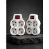 Duvar Tipi 4’lü Priz Çoğaltma Adaptörü Kablosuz Anahtarlı Ev Ofis İçin 2 Adet