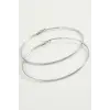 Düz İnce Boru Metal Halka Küpe 8-9-10 cm