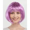 Düz Kesim Küt Parti Peruğu Rose Pembe