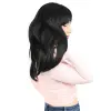 Düz Perçemli Orta Boy Fiber Sen Peruk / Siyah
