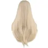 Düz Perçemli Uzun Fiber Sen Peruk / Platin