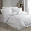 Eco Lounge Çift Kişilik Çizgili Nevresim Takımı Beyaz