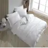 Eco Lounge Çift Kişilik Çizgili Nevresim Takımı Beyaz